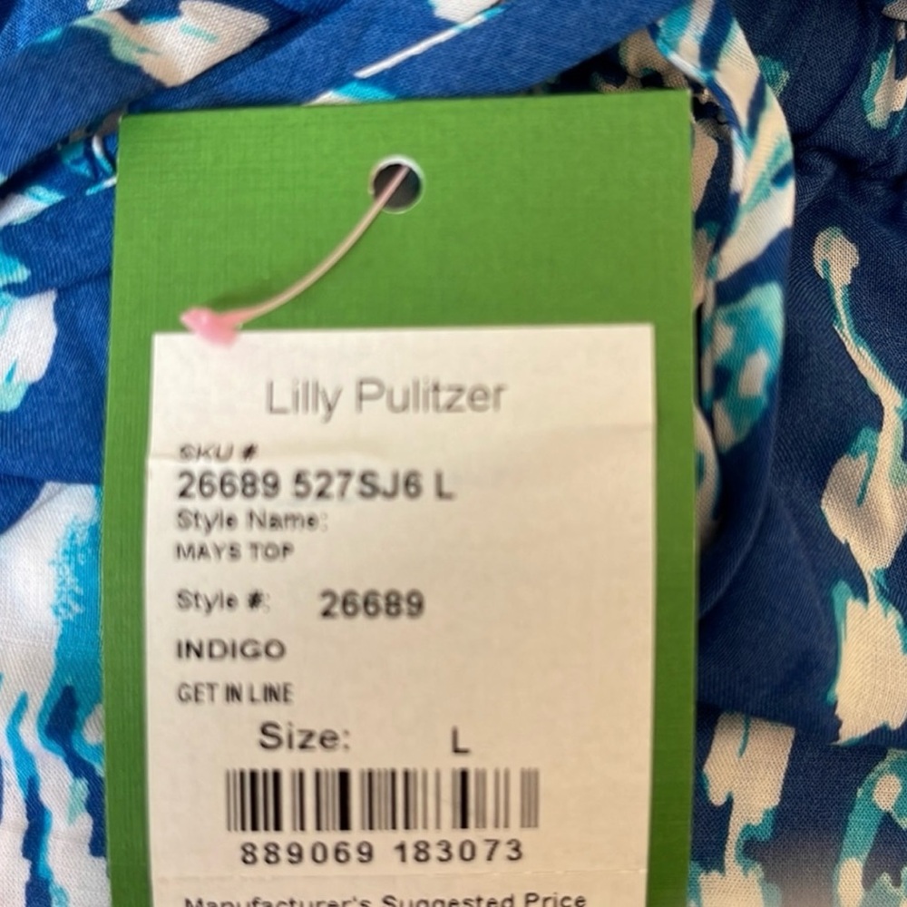 Lilly Pulitzer Blue and White Tiered Camisole - Picture 10 of 10